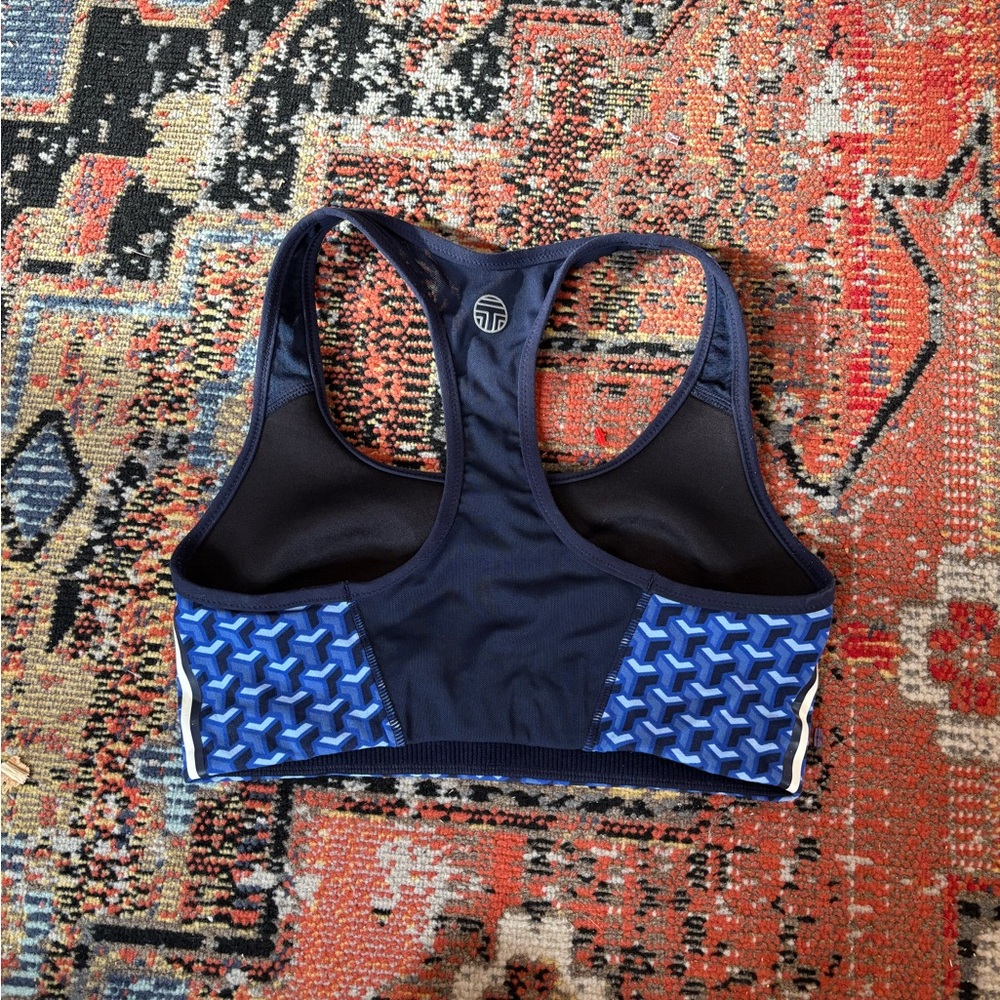 TORY BURCH SPORT Mesh Paneled Stretch Jersey Sports Bra - Women’s Size XS - Picture 2 of 5